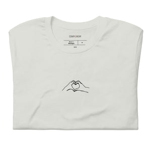 Unisex embroidered T-shirt, love embroidery