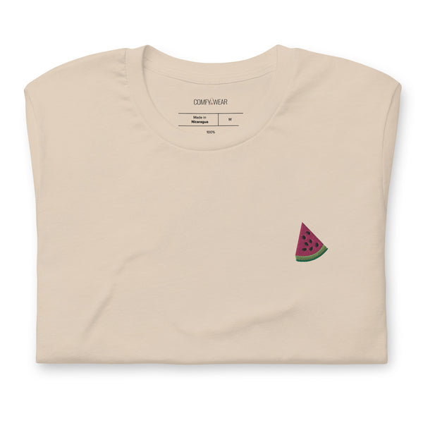 Load image into Gallery viewer, Unisex embroidered T-shirt, watermelon embroidery
