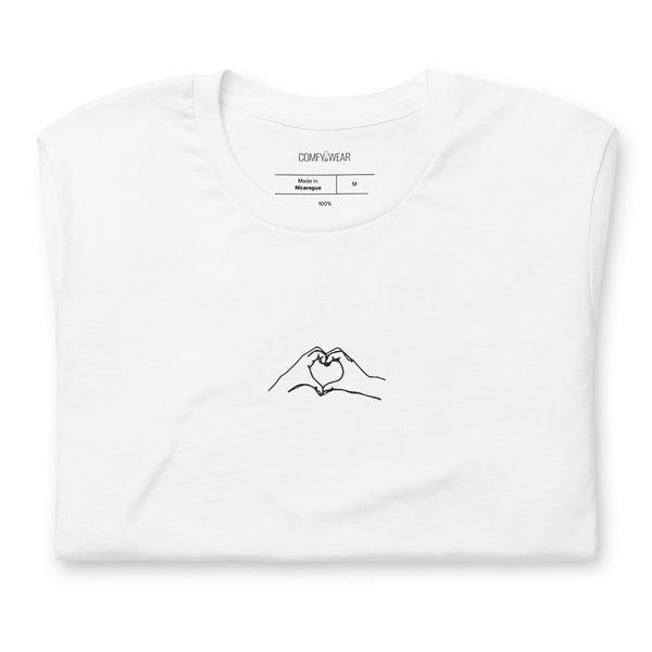 Load image into Gallery viewer, Unisex embroidered T-shirt, love embroidery
