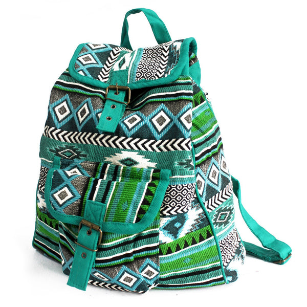 Load image into Gallery viewer, Jacquard Bag - Teal Backpack
