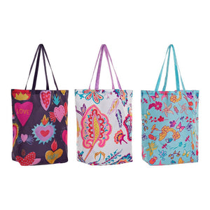 Multi-use Bag DKD Home Decor Floral Multicolour Polyester (3 pcs)