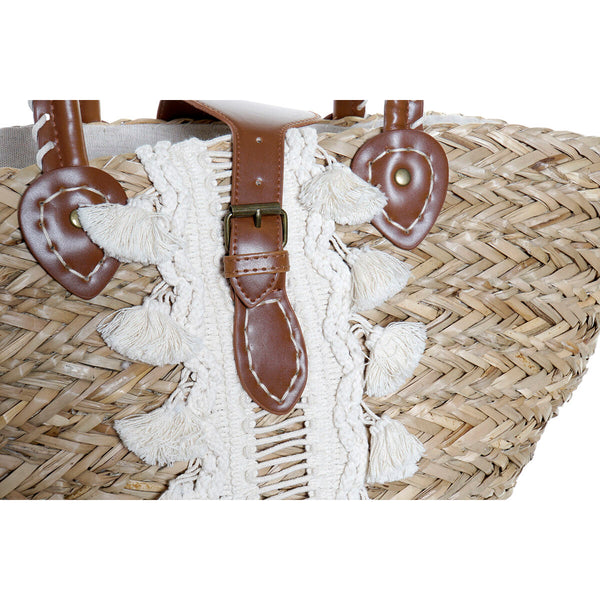 Load image into Gallery viewer, Beach Bag DKD Home Decor Natural Polyester White wicker PU (2 Units)
