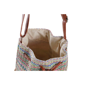 Shoulder Bag DKD Home Decor Brown Polyester Multicolour PP Fibre (2 Units)