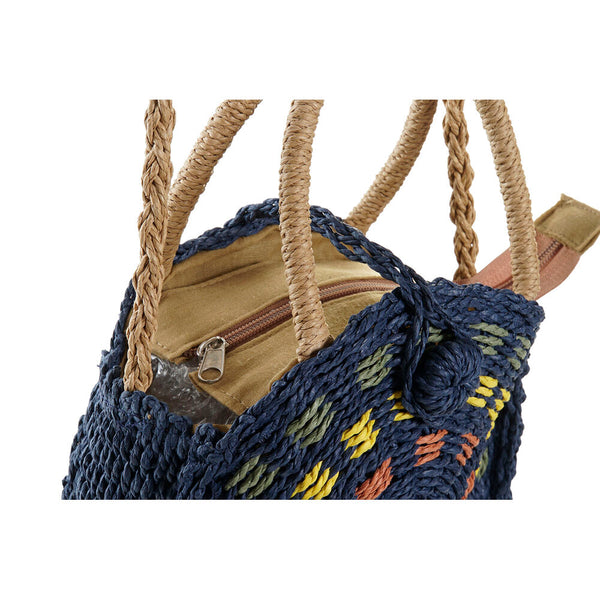 Load image into Gallery viewer, Shoulder Bag DKD Home Decor Natural Polyester Yellow Navy Blue Fibre (2 Units)
